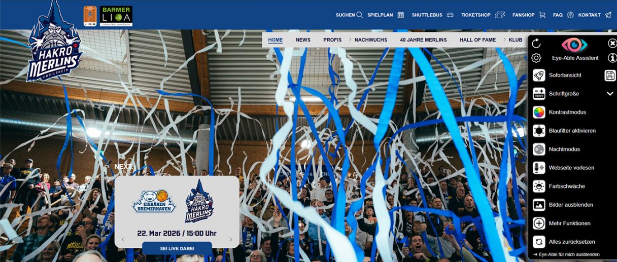 Aktuelles Bild: Screenshot Merlins Homepage