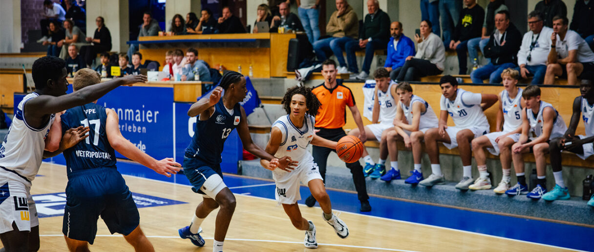 Aktuelles Bild: Levi beim Zug zum Korb